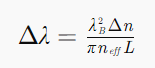 3dB帶寬（Δλ）